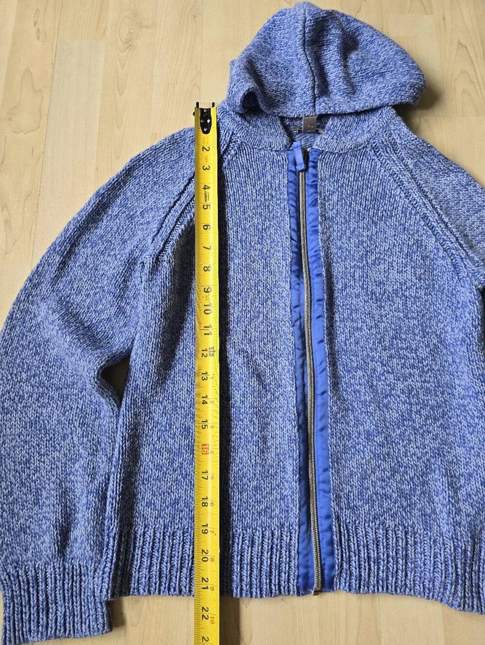 J.Jill Full Zip Hooded Cotton Blend Sweater Size Small